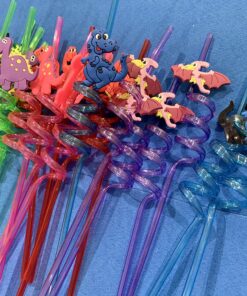 FZR Legend 24 Reusable Dinosaur Drinking Plastic Straws + 6 Dinosaur Temporary Tattoos for Kids Girls Boys | Dinosaur Birthday Party Supplies Three Rex Party Favors Decorations with Cleaning Brush 33 81SNqsUCtwL