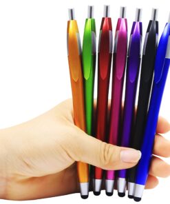 SKOLOO Stylus Pens for Touch Screens,Pack of 14, 2-in-1 Click Ball Pen, Ballpoint Pen and Slim Stylus for Universal Tablet Smartphone, Multi-Colored 17 81SOh7xjENL