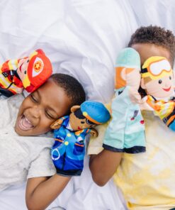Melissa & Doug Jolly Helpers Hand Puppets (Set of 4) - Construction Worker, Doctor, Police Officer, and Firefighter - Role Play Hand Puppets, Soft Hand Puppets For Toddlers Ages 2+ Standard Packaging 13 81SQX0FMv2L