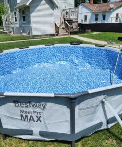Bestway Steel Pro MAX 12 Foot x 30 Inch Round Metal Frame Above Ground Outdoor Backyard Swimming Pool Set with 330 GPH Filter Pump 12' x 30" 36 81SRFfOsrlL