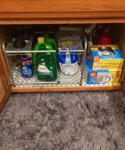 DecoBros Under Sink 2 Tier Expandable Shelf Organizer, Silver 37 81STxAfAsFL