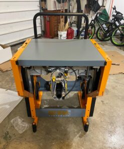 Bora Portamate - PM-8000 Miter Saw Stand Work Station | Mobile Rolling Table Top Workbench | Orange & Grey with Folding Wing Extensions Orange/Black 72 81SUCLPIwuL