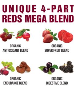 Organic Reds Superfood Powder. Best Tasting Organic Red Juice Super Food with 25+ All Natural Ingredients and Polyphenols. Vital for Max Energy and Detox. Raspberry, Elderberry, Beetroot 16 81SUXGsqU3L