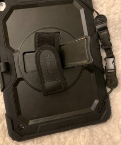 SEYMAC stock iPad 9th/ 8th/ 7th Generation Case 10.2’’, Shockproof with Screen Protector Pencil Holder 360° Rotating Hand Strap &Stand, for 10.2 inch 2021/2020/2019 (Black) Black+Back 72 81SVFsqkYXL