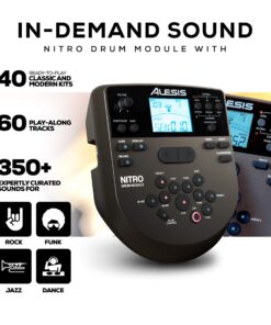 Alesis Nitro Mesh Kit - Electronic Drum Set with Quiet Mesh Pads, USB MIDI, Kick Pedal and Rubber Kick Drum, 40 Kits, 385 Sounds, Drum Lessons 1st Generation 41 81SVy0wdSVL