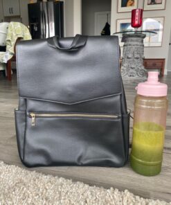 KZNI Leather Diaper Bag Backpack, Diaper Backpack Nappy Baby Bags for Mom Unisex Maternity Diaper Bag with Stroller Hanger Black 42 81SXFj4e7IL