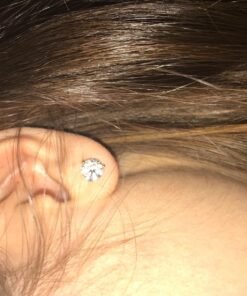 "STUNNING FLAME" 18K Gold Plated Silver Brilliant Cut Simulated Diamond Cubic Zirconia Stud Earrings 1.5 carats Gold Plated Sterling Silver - White 41 81SXFqhrxfL