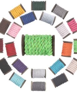 Ravenox Natural Twisted Cotton Rope | Made in The USA | Strong Triple-Strand Cordage for Sports, Décor, Pet Toys, Crafts, Macramé & Indoor Outdoor Use| by The Foot & Diameter (Multiple Color) Lime Glitter 1/4 Inch x 10 Feet 15 81SbNrBg73L 1