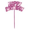 Pink Happy Birthday LED Flashing Pick - 10.25", 1 Piece - Perfect for Birthday Celebrations Pink Flashing