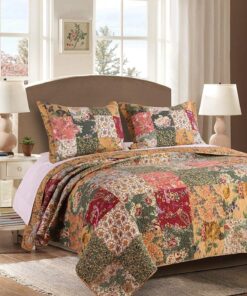 Greenland Home Antique Chic Authentic Patchwork Cotton Quilt Set, Multicolor, 3-Piece King/Cal King King/California King (3 Piece) 30 81SeXzUIEgL