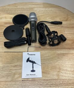 MAONO USB/XLR Podcasting Dynamic Microphone, Studio Mic Kit with Volume Control, Shock Mount, Pop Filter, Ideal for Vocal, Recording, Voice Over, Live Streaming (Gray) Gray 43 81SeZBr9HmL