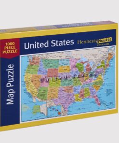 Alternative view of United States of America 1000 Piece Map Jigsaw Highways Rivers Capitals