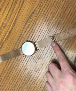 Wristology 10 Styles Maxi Crystal Watch Leather Band - Interchangeable Genuine Leather Strap - Large Easy to Read Watch with Second Hand for Women, Men, Nurses, Teachers Rose Gold Metal Mesh 52 81SfmRiSsVL