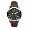 Fossil Grant Men's Watch with Chronograph Display and Genuine Leather or Stainless Steel Band Brown 5 81SiUgOggzL