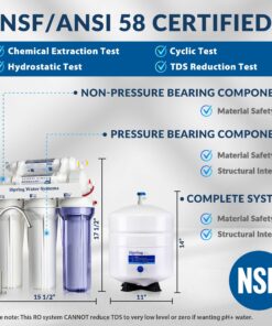 iSpring RCC7, NSF Certified, High Capacity Under Sink 5-Stage Reverse Osmosis Drinking Filtration System, 75 GPD, Brushed Nickel Faucet 33 81Sipyl9fL