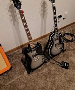 Amazon Basics Adjustable Guitar Folding A-Frame Stand for Acoustic and Electric Guitars with Non-Slip Rubber and Soft Foam Arms, Fully Assembled 38 81SiwoGqaSL