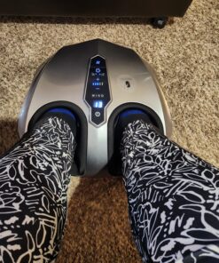 MIKO Foot Massager Machine with Deep-Kneading, Compression, Shiatsu, and Heat for Plantar Fasciitis, Neuropathy, Fits up to Men Size 13 Grey With Button 49 81SjVwnZZEL