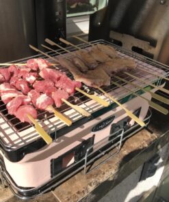 Fire Sense 60450 Yakatori Internal Grates Charcoal Chrome Cooking Grill Japanese Table BBQ Handmade Using Clay Adjustable Ventilation For Outdoor Barbecues Camping Traveling - Large - Tan 39 81Smk3k5RgL