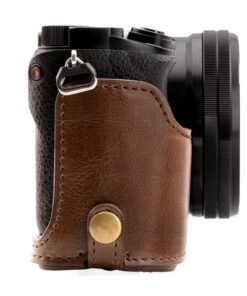 MegaGear "Ever Ready" Leather Camera Case – Easy to Install, Tripod and Peripheral Friendly Accessory – Compatible with Sony Alpha A6000, A6300 (Dark Brown) Dark Brown 26 81SoObShJVL