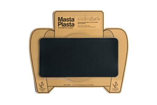 MastaPlasta Self-Adhesive Premium Leather Repair Patch - Black 8in x 4in (20 x 10 cm). Instant Upholstery Quality Patch for Sofas, Car Interiors, Bags, Jackets, Vinyl & More A Black Leather