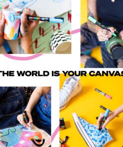 12 Posca Paint Markers, 1M Markers with Extra Fine Tips, Posca Marker Set of Acrylic Paint Pens | for Art Supplies, Fabric Paint, Markers for Art 12 Colors 23 81SpqDDXCGL