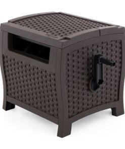 Suncast 175 ft. Wicker Style Resin Hose Hideaway with Hose Guide, Java 1 Pack 15 81SqX5MEIQL