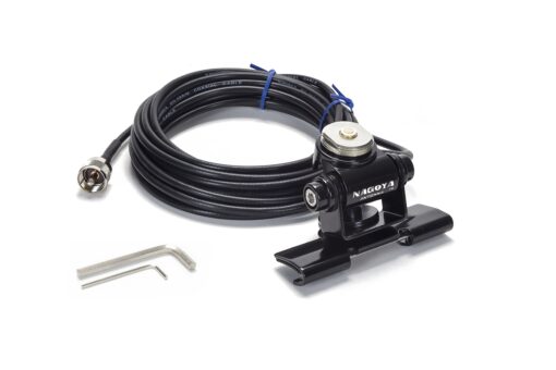 Nagoya RB-700N Heavy Duty Universal NMO Lip Mount for Trucks, Hatchbacks, SUVs, and Cars (Multi Axis Adjustable); Includes 20' of RG-58A/U Cable with a PL-259 Connector (Includes Rain Cap) RB-700N NMO Lip Mount