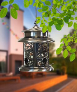 Sunray Arch Inlay Solar Lighted Bird Feeder (Pewter) 9 81StvmrO2zL
