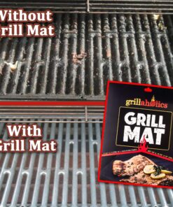 Grillaholics Grill Mats for Outdoor Grill - Set of 2 Heavy Duty & Built to Last BBQ Grill Mats - Make Grilling Easier & Keep Your Grates Looking New - The Perfect Grilling Gift 37 81SuLsKquWL
