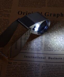 40X Full Metal Illuminated Jewelry Loop Magnifier, XYK Pocket Folding Magnifying Glass Jewelers Eye Loupe with LED(LED Currency Detecting/Jewelry Identifying) 1 29 81Sx smDhgL