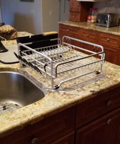 KINGRACK Aluminum Dish Drying Rack,Large Dish Rack and Drain Board Set,Kitchen Dish Rack 33 81SzaRXEBL