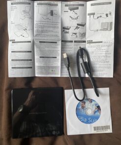 LG GP65NB60 8X USB 2.0 Super Multi Ultra Slim Portable DVD Writer Drive +/-RW External Drive with M-DISC Support - Black 40 81T 7vzJZbL