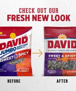 Alternative view of DAVID Seeds Sweet and Spicy Salted and Roasted Jumbo Sunflower Seeds, Keto Friendly Snack, 5.25 OZ Bags, 12 Pack 5.25 Ounce (Pack of 12)