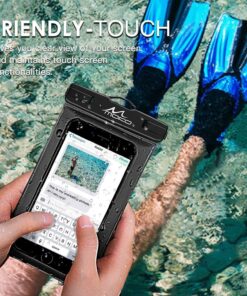 MoKo Waterproof Phone Pouch Holder, Cellphone Case Dry Bag with Lanyard Armband Compatible with iPhone 14 13 12 11 Pro Max, Samsung S21/S20/S10, Black 25 81T4ky6G2jL