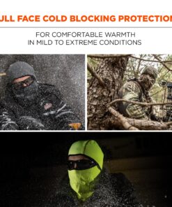 Alternative view of Ergodyne N-Ferno 6823 Balaclava Ski Mask, Wind-Resistant Face Mask, Hinged Design to Wear as Neck Gaiter Camouflage