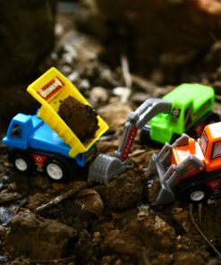 Yeonha Toys Pull Back Vehicles, 12 Pack Mini Assorted Construction Vehicles and Race Car Toy, Vehicles Truck Mini Car Toy for Kids Toddlers Boys Child, Pull Back and Go Car Toy Play Set 32 81T5QCqk83L