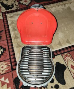 Coleman Fold N Go Propane Grill, Portable & Lightweight Grill with Push-Button Starter, Adjustable Burner, Built-In Handle, & 6,000 BTUs of Power for Camping, Tailgating, Grilling Red 40 81T5b5yGtRL