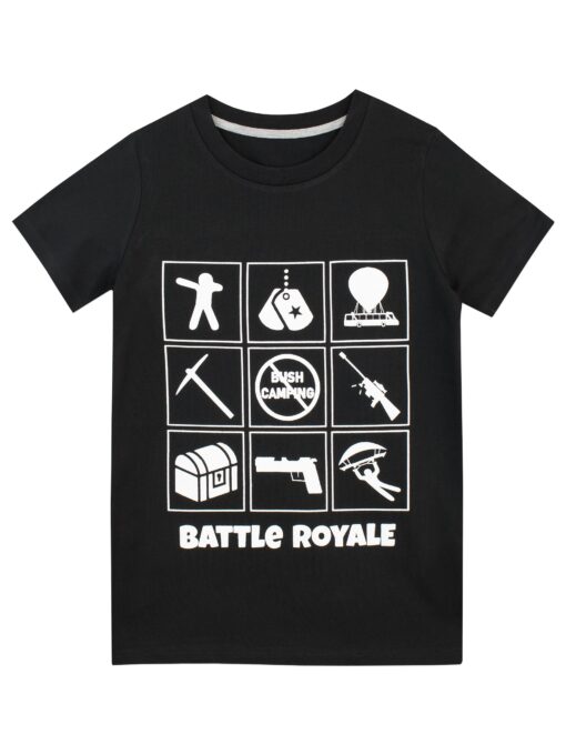 Battle Royale Boys' Gaming T-Shirt Size 10 Black