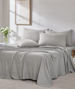 Southshore Fine Linens Extra Deep Pocket Sheet Set, Queen, 6 Piece, Steel Gray 24 81T7561en4L