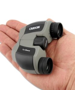 Carson MiniScout 7x18mm Ultra Compact Porro Prism Binoculars (JD-718), 1.5 H x 3.5 L x 2.75 W MiniScout 7x18mm Binoculars 9 81T7f9jFrL