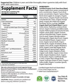 Garden of Life Organics Kids Gummy Vitamins, Certified Organic, Non-GMO & Vegan Complete Children's - B12, C & D3 Gluten, Soy & Dairy Free Real Fruit Chew Gummies, Multi, Cherry, 120 Count 17 81T8HMmYML