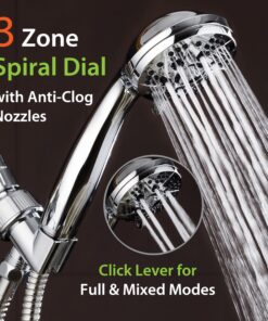 AquaDance High Pressure 6-Setting 3.5" Chrome Face Handheld Shower with Hose for the Ultimate Shower Experience! Officially Independently Tested to Meet Strict US Quality & Performance Standards! 2.5 Gallon Per Minute 20 81T9UbzI6aL 3