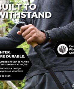 Cascade Mountain Tech Trekking Poles - Carbon Fiber Walking or Hiking Sticks with Quick Adjustable Locks Green 33 81T9ZD2bEL