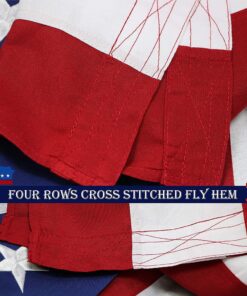 G128 American USA Flag | 5x8 Ft | StormFlyer Series Embroidered 220GSM Spun Polyester | Country Flag, Embroidered Stars, Sewn Stripes, Indoor/Outdoor, Brass Grommets, Heavy Duty, All Weather 13 81T9wwdsGiL
