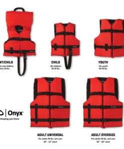 Onyx General Purpose Boating Vest Red Oversize Vest,Universal,Jacket,Classic 3 81TAZFyd1IL
