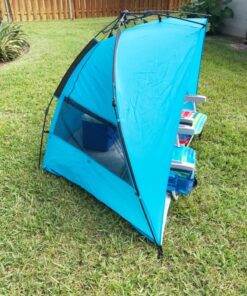 Outrav Pop Up Beach Tent - Quick and Easy Set Up, Family Size, Portable Sun and Water Shelter and Shade Canopy - for Fishing, Camping, Hiking and Outdoor Activities Blue 20 81TEuujIUXL