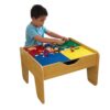 KidKraft 2-in-1 Reversible Top Activity Table with 200 Building Bricks and 30-Piece Wooden Train Set, Natural, Gift for Ages 3+ 31 81TFAJddGlL