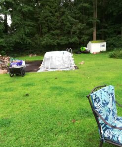 Intex 26795EH Prism Frame 16.5ft x 9ft x 48in Outdoor Above Ground Oval Swimming Pool Set with Filter Pump, Pool Cover and Ladder, Gray 16.5ft x 9ft x 48in / Oval 53 81TG7tO42AL