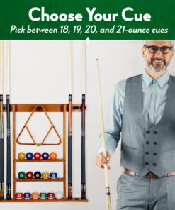 ISZY Billiards Pool Stick Set of 4. 2-Piece Cue Sticks Made from Hardwood Canadian Maple Wood in 4 Billiards Accessories Set 11 16 81TGRoo761L