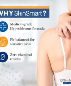 SkinSmart Antimicrobial Eczema Therapy with Hypochlorous Acid, Removes Bacteria so Skin Can Heal, for Adults, Kids and Seniors, 8 Ounce Clear Spray 8 Fl Oz (Pack of 1) 30 81THeviPl3L